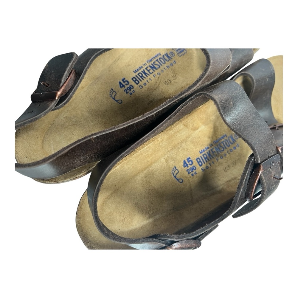 Birkenstock Milano Sandals EU 45 / US 12 - Brown Oiled Leather Soft Footbed - Picture 7 of 10